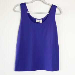 Chico's Tank Top 2 Large 12 Blue Sleeveless Layering Stretchy